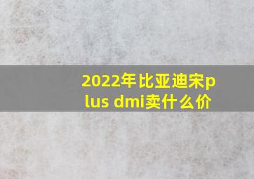 2022年比亚迪宋plus dmi卖什么价